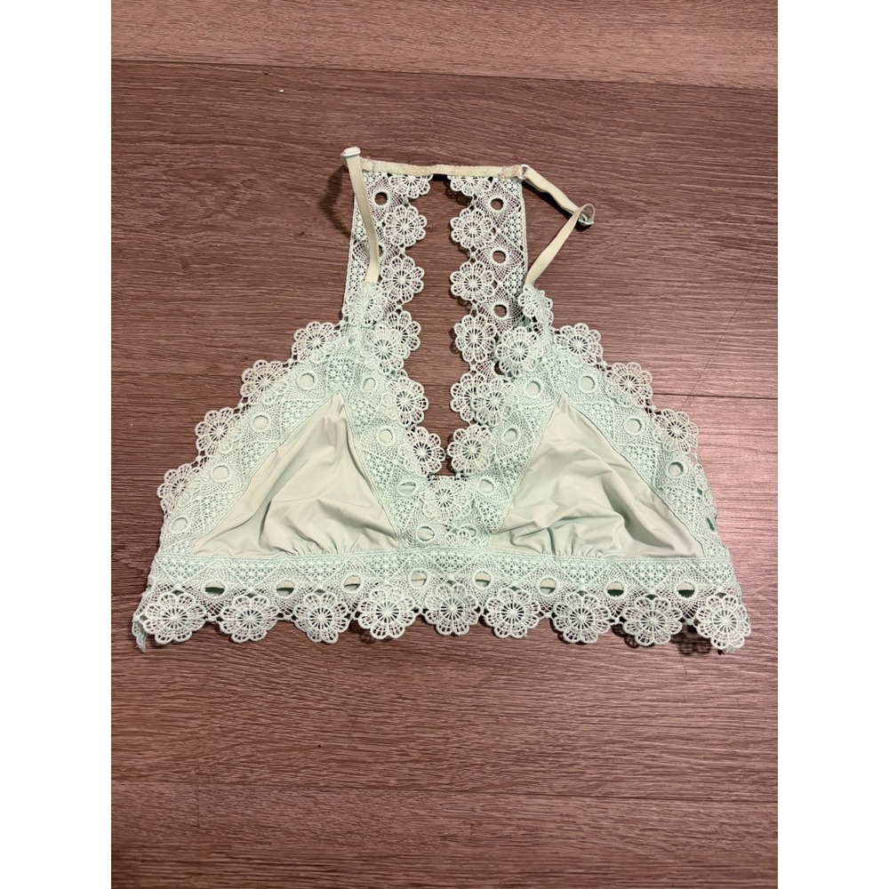 Aerie Mint Green‎ Floral Crochet Lace Racerback Bralette Fairy Romantic Medium